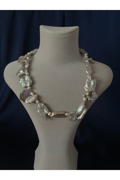 Butik Büyük Doğal Barok İnci Kolye