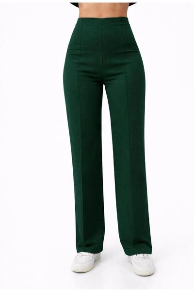 AXXEL Kadın Zümrüt Yeşil 2 İplik Yüksek bel Eşofman Pantolon-P2249