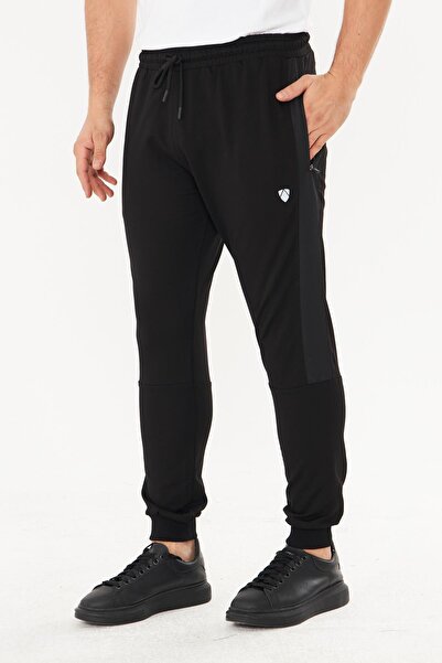 TRENDHİLL Ανδρικό βαμβακερό παντελόνι με φερμουάρ και τσέπες μαύρο 19235-S