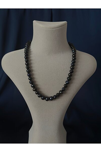 Butik Siyah Doğal İnci Kolye