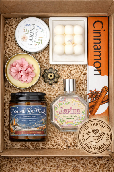 LARİNA MUM El Yapımı Doğal Mum, Oda Kokusu, Tütsü ve Tütsülük Hediye Seti