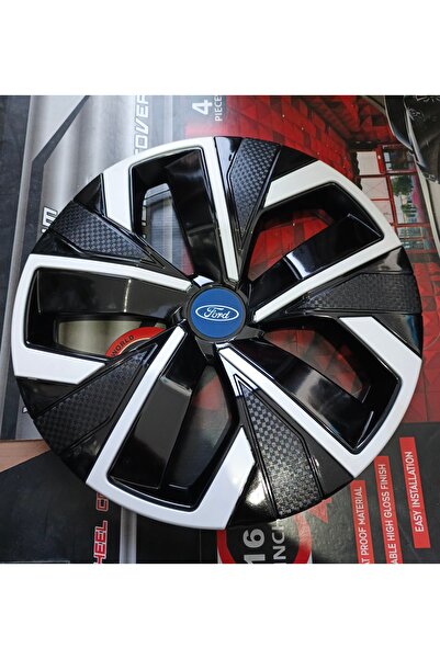 Universal Ford Fiesta uyumlu 14 inç Beyaz Çıtalı Jant Kapağı 4'lü Takım Amble...