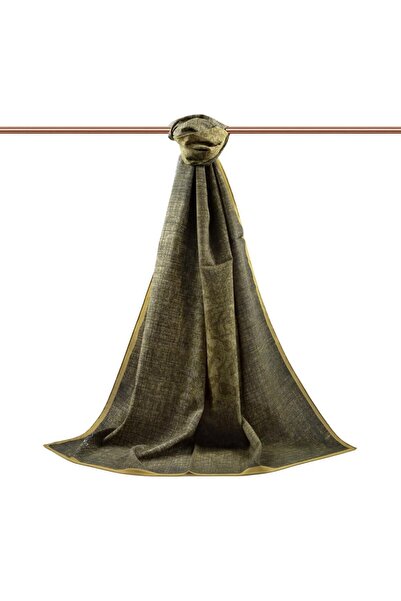 Vissona LÜKS MEDİNE İPEĞİ DOKU DESENLİ YAĞ YEŞİLİ RENKLİ 75X195 KIRIŞMAZ ŞAL ...