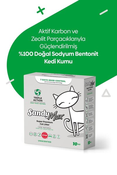 Sandy SandyMax Triple Action Kokusuz Kedi Kumu 10kg