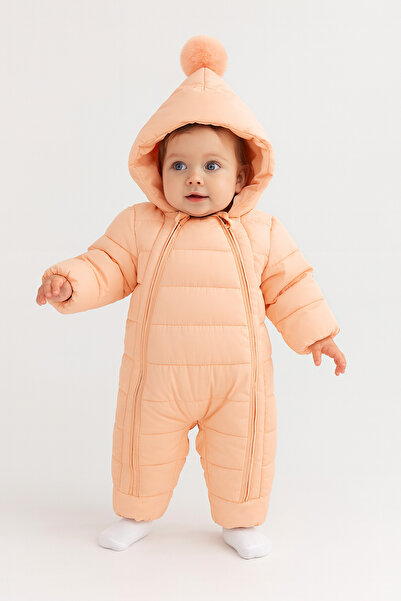 Bebelul Salmon pink jumpsuit for girls, made of fleece