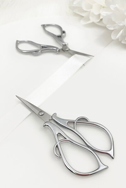 ZEYMERADE مقص الخطوبة من الفضة، افتتاح الشريط الخاص بيوم Merasim الخياطة مقص التطريز نموذج بسيط فضي