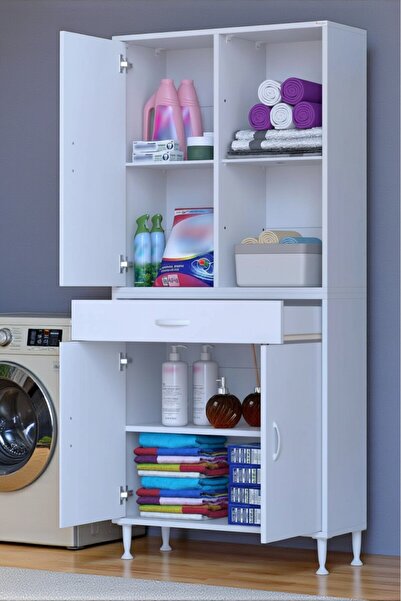 Eliusta Vellum Beyaz Dolap 80x173x32,5 cm Ebatlarında Çok Fonksiyonlu 80 cm G...