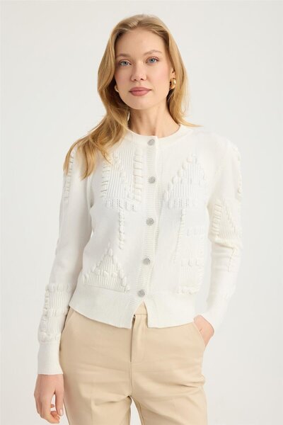 HomeStore Taşlı Düğmeli Hırka