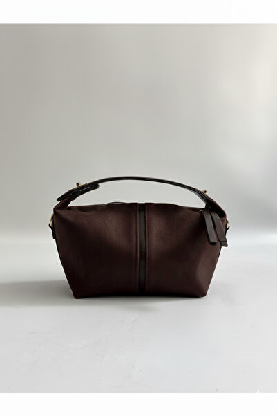 KISCHE Women's Shoulder Bag Suede Hand and Shoulder Lora Acı Coffee