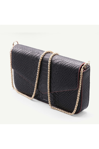 Uderra Leather حقيبة كتف نسائية من الجلد الطبيعي باللون الأسود العنابي من Ude...