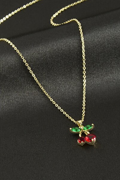 OSENSE قلادة فاخرة من الفولاذ مع حجر الزركون الكرزي من شوبينغ