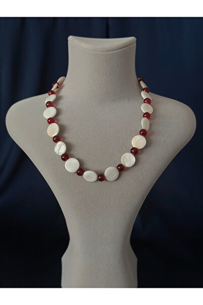 Butik & Red Natural Stone Necklace