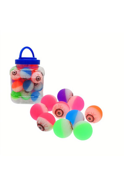 JML1 Bouncing Balls Set of 6 in Jar, Multicolor Eye Model