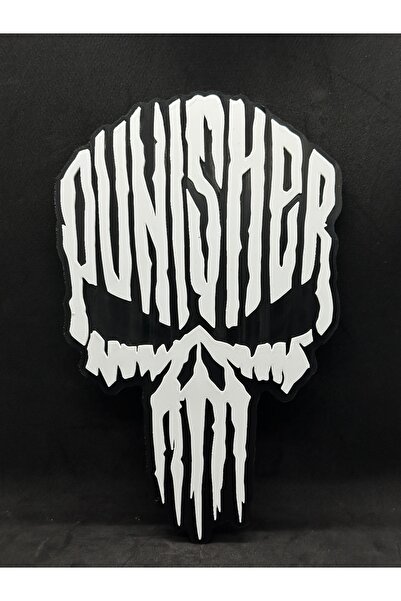 GoKa 3D Craft Punisher Logosu Dekoratif Duvar Aksesuarı - Gamer Odası Tablo -...