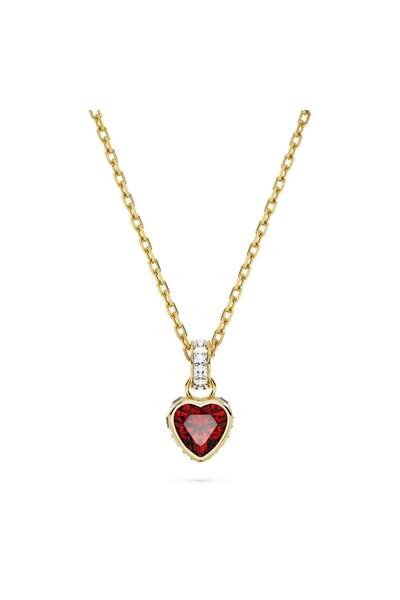 Swarovski Chroma Kolye, Kalp, Kırmızı, Altın rengi kaplama