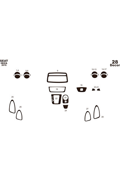 Marscockpitdesign سيات إيبيزا - كوردوبا 2010 25P طلاء أسود لامع