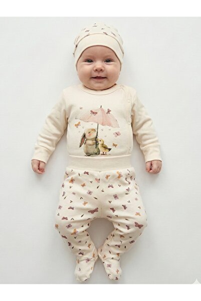 Lily and Co Butterfly Pattern 3-Piece Bodysuit Set