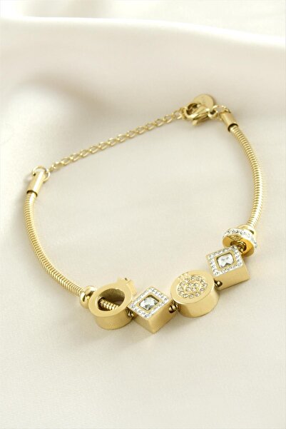 Bijuteri Net Moon Star Luxury Steel Bracelet