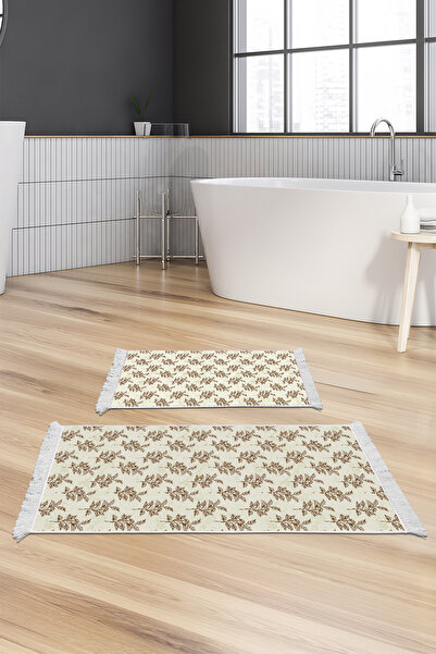 KAYABEY HOME Non-Slip Base Djt Toilet Set Luna Cotton Fringed Vintage Al5011 ...