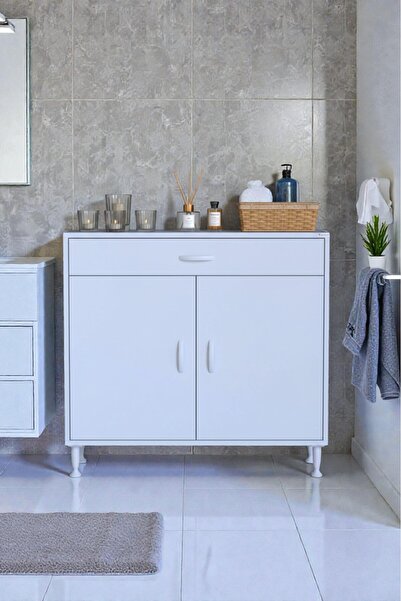 Eliusta Fre 95 cm Çok Amaçlı Dolap 1 Raflı Tek Çekmeceli Banyo Mutfak Dolabı ...