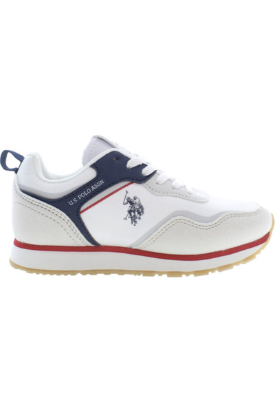 U.S. Polo Assn. Pantofi copii U.S. Polo Best albi,  cu sireturi si logo, stil...