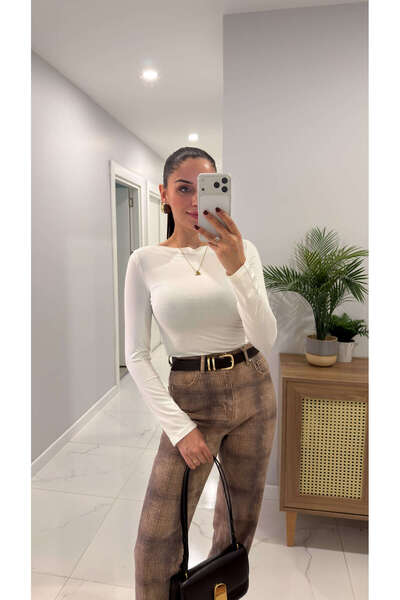 BİRCANÇİL Dlvin Peri Ecru Boat Neck Blouse