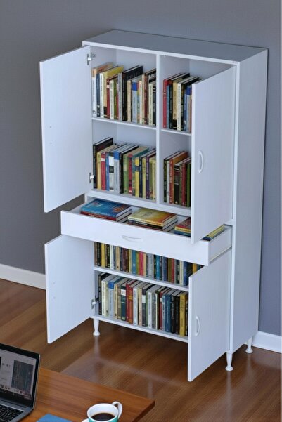 Eliusta Luma Kapaklı & Çekmeceli Banyo Dolabı 100 cm Genişlikte Beyaz Dolap 1...