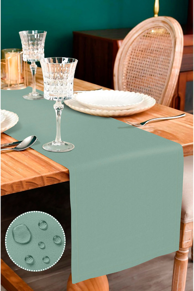 Monolisse Covoraș de pânză rezistent la lichide, rezistent la pete, verde sticlă, 50 x 150 cm