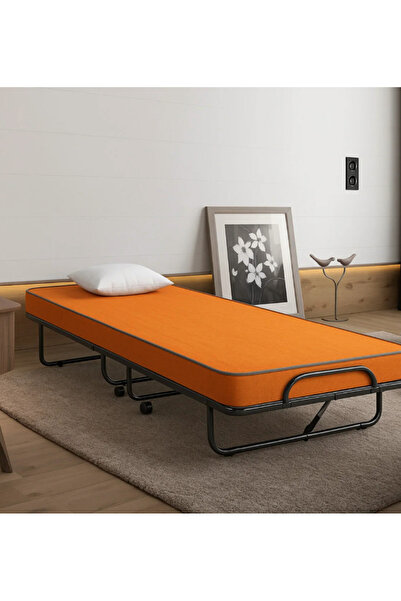 UPR HOME Sünger Yatak 90x190 – Ortopedik, 10 cm, Vinil Kumaş Turuncu