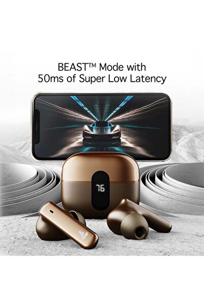 BOAT Airdopes 181 Pro w/ 100 HRS Playback, 4 Mics ENx Technology And ASAP Charge - Mocha Elegance