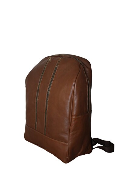 MEBES Genuine Leather Notebook Backpack Brown Notebookleatherkhvm1