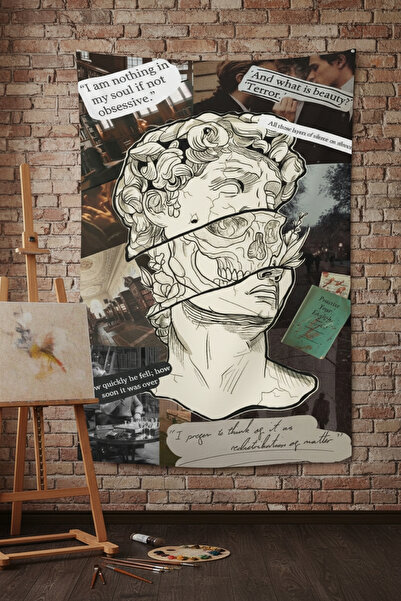 Nivendi Klasik Büst Kumaş Duvar Örtüsü Ev Dekorasyon Duvar Halısı Tapestry