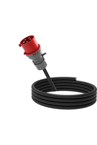 EV Şarj Cihazı Besleme Kablosu Trifaze | 11 kW – 22 kW | 5/32A Fiş | 5x6 TTR | 1,5 Metre