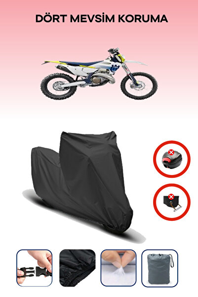 Breen قفل حقيبة خلفية أسود غير متوافق مع قماش الدراجة النارية المتوافق مع Husqvarna TE 250، 4 مواسم