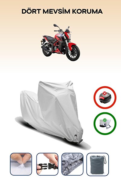 Breen غطاء دراجة نارية متوافق مع Benelli BN 251 باللون الرمادي مقاوم للماء