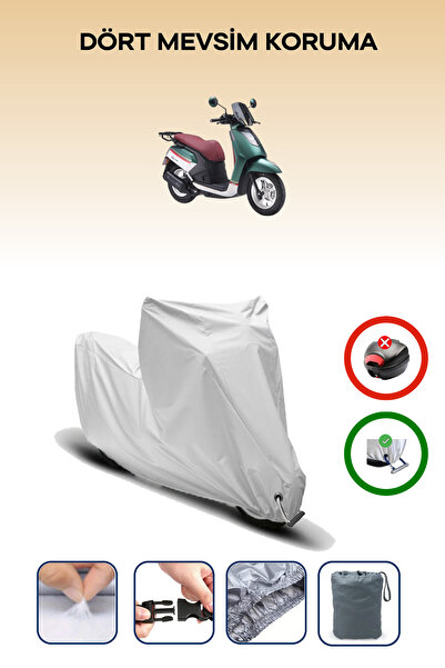 Breen Gray Lock Compatible Arora Gemma 125 Compatible Motorcycle Tarpaulin Wa...