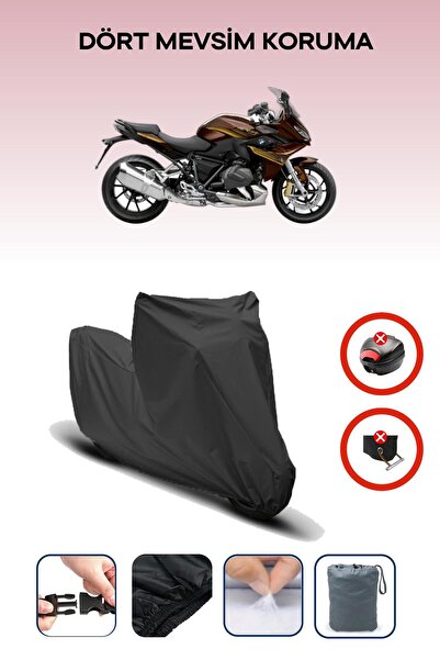 Breen قفل حقيبة خلفية أسود غير متوافق مع BMW R 1250 RS، قماش دراجة نارية متوافق، 4 مواسم