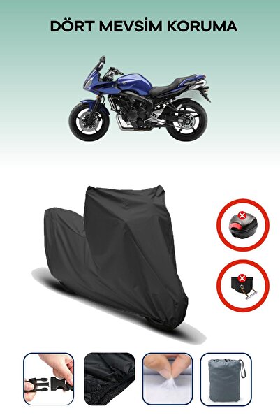 Breen قفل حقيبة خلفية أسود غير متوافق مع ياماها FZ6 فازر، قماش متوافق مع الدراجات النارية، 4 مواسم