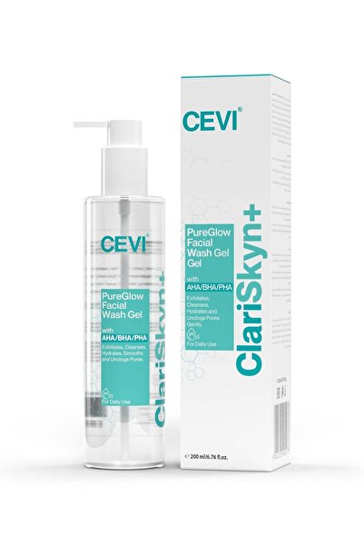 cevi جل غسول الوجه ClariSkyn+ PureGlow مع أحماض ألفا هيدروكسي/بيتا هيدروكسي/ب...