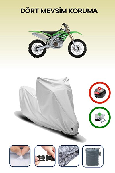 Breen Grey Lock Compatible Kawasaki Kx 450F Compatible Motorcycle Tarpaulin Waterproof