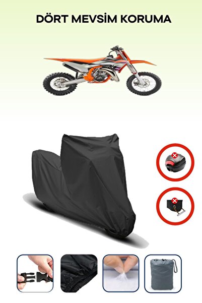 Breen قفل حقيبة خلفية أسود غير متوافق مع KTM 65 SX، قماش دراجة نارية متوافق، 4 مواسم