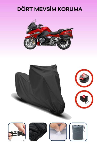 Breen قفل حقيبة خلفية أسود غير متوافق مع BMW R 1250 RT، قماش متوافق مع الدراجات النارية، 4 مواسم