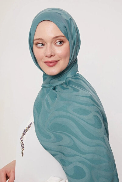 Levidor Abstract Pattern Grazi̇a Shawl - Turquoise