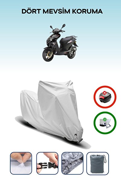 Breen غطاء دراجة نارية متوافق مع Keeway ARN 150 باللون الرمادي مقاوم للماء