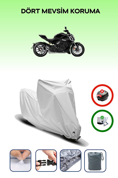 Breen Gray Lock Compatible Ducati Diavel V4 Compatible Motorcycle Tarpaulin W...
