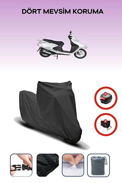 Breen Black Rear Bag Lock Incompatible Arora Alfa 110 Compatible Motorcycle Tarpaulin, 4 Seasons