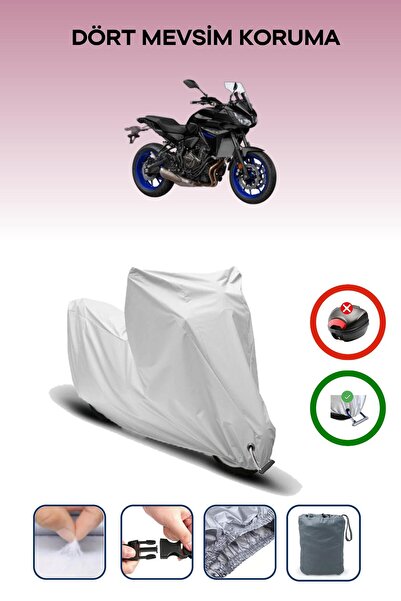 Breen Gray Lock Compatible Yamaha Tracer 7 Compatible Motorcycle Tarpaulin Waterproof