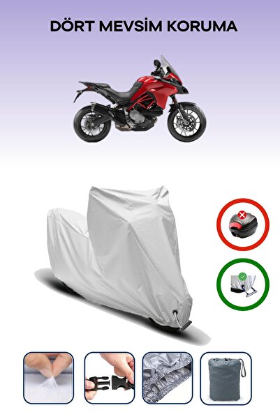 Breen Gray Lock Compatible Ducati Multistrada Compatible Motorcycle Tarpaulin Waterproof