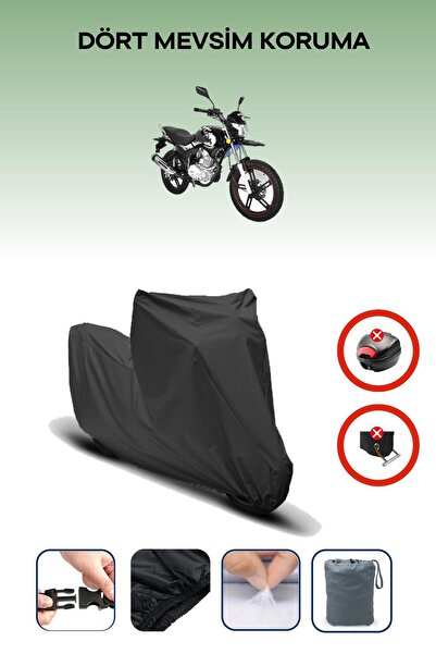 Breen حقيبة خلفية سوداء متوافقة مع يوكي YK 150-9 غولدفوكس، قماش متوافق مع الدراجات النارية، 4 مواسم