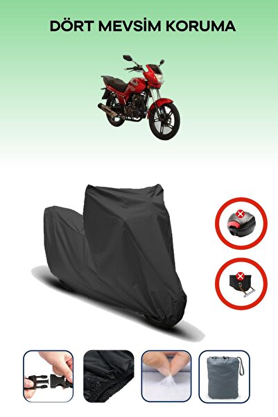 Breen حقيبة خلفية سوداء متوافقة مع غطاء الدراجة النارية Asya Legent 150، 4 مواسم